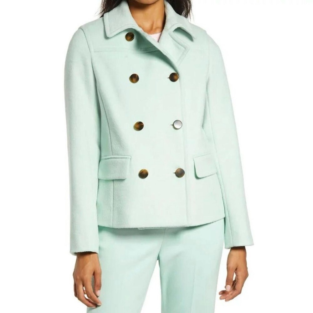Halogen Atlantic Pacific Wool Blend Double Breated Jacket. Lined. BNNU
